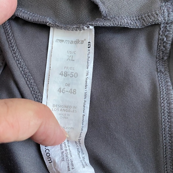 MARIKA Laser Cut Steel Grey Sport Bra Low Impact Yoga Workout Bra Sz XL - Picture 12 of 15